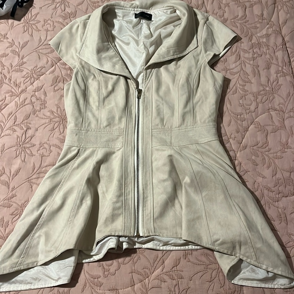 Cream suede shirt